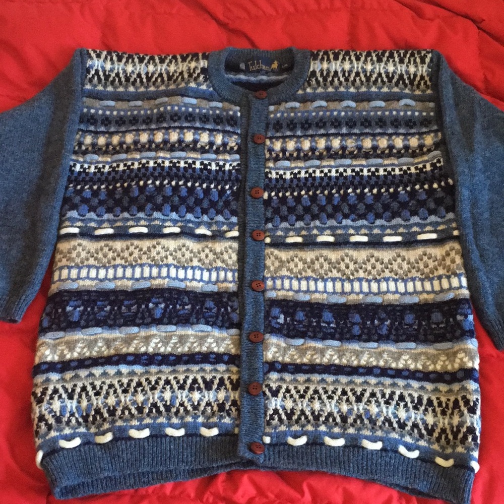 Tulchan new boiled wool cardigan sweater